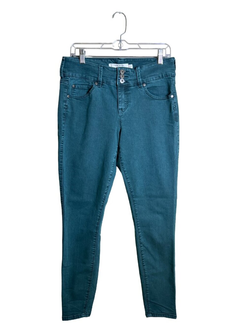 Torrid Denim Jeggings Teal High Rise Skinny Plus Size